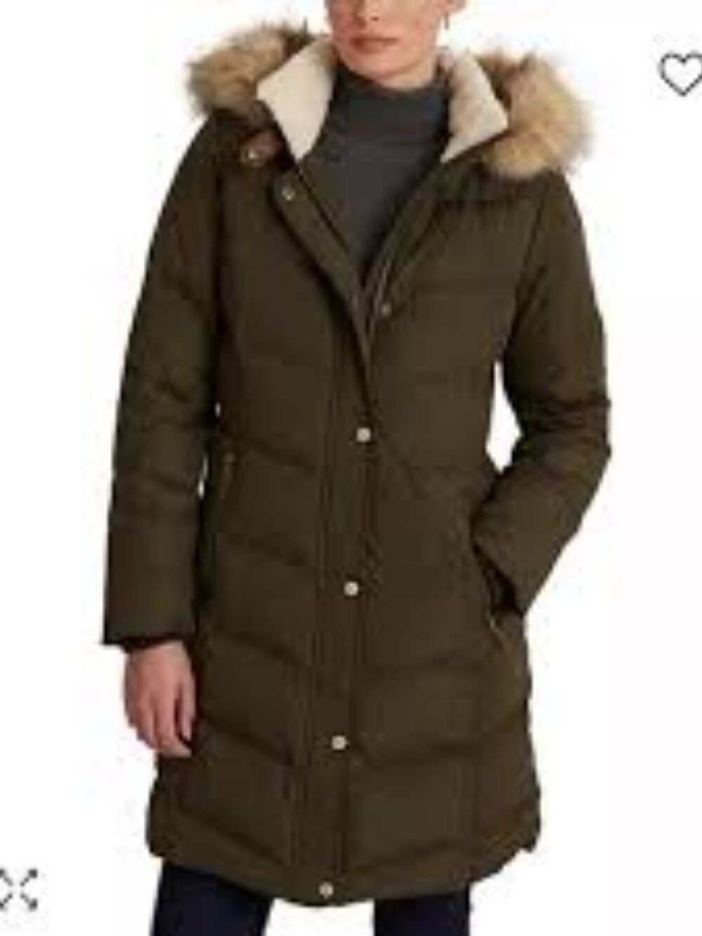 46 - NWT LAUREN RALPH LAUREN FAUX FUR HOODED PUFFER JACKET - Picture 8 of 9